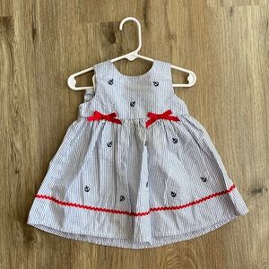 12 month red, white, and blue anchor dress